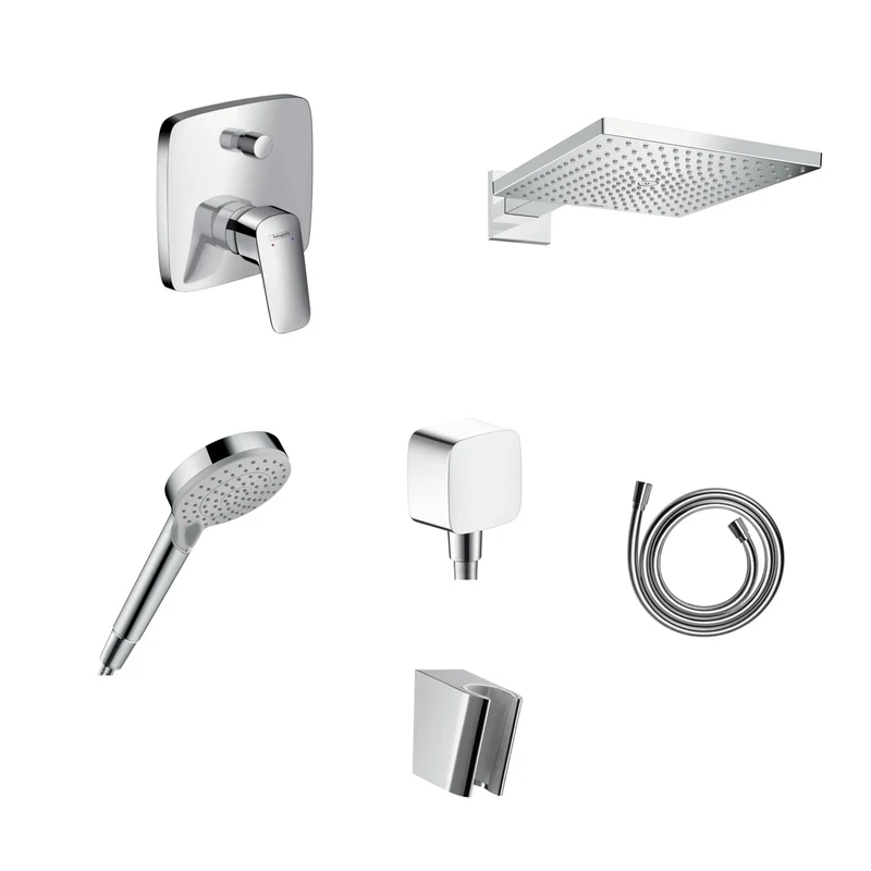Hansgrohe Unterputz Dusch-Set Logis mit Decken- oder Wandanschluss
