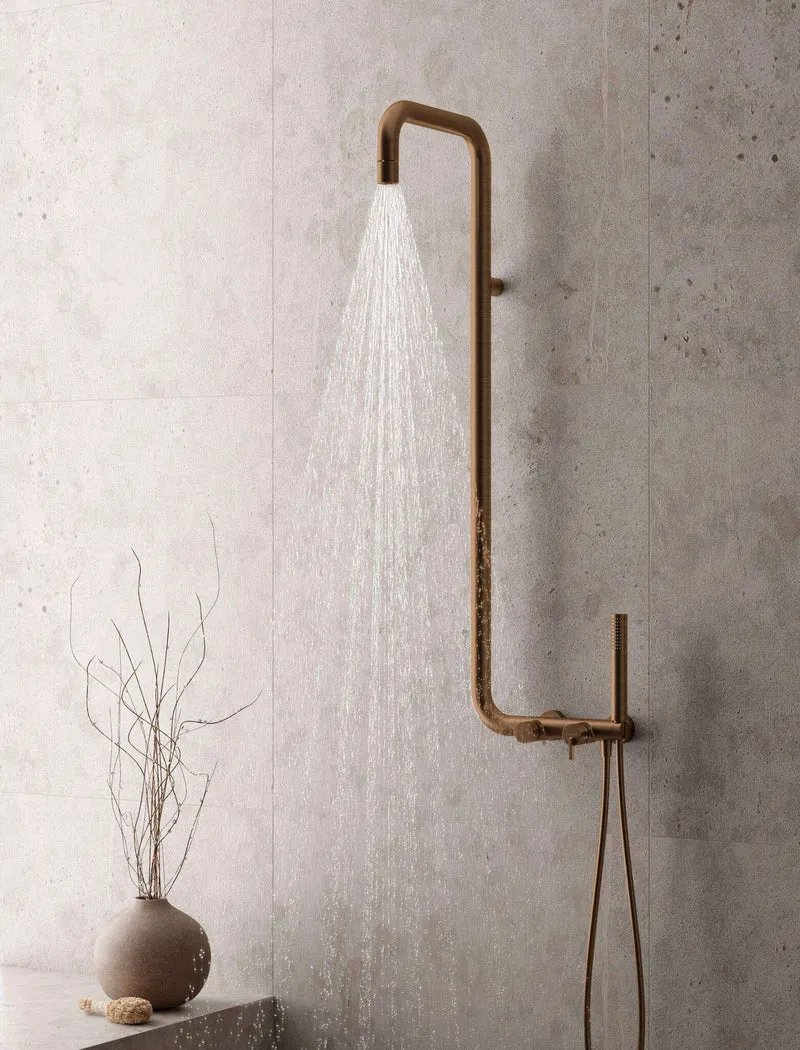 DEANTE Silia Duschsystem mit Regenbrause // gebürstete Bronze // NQS-C4XM