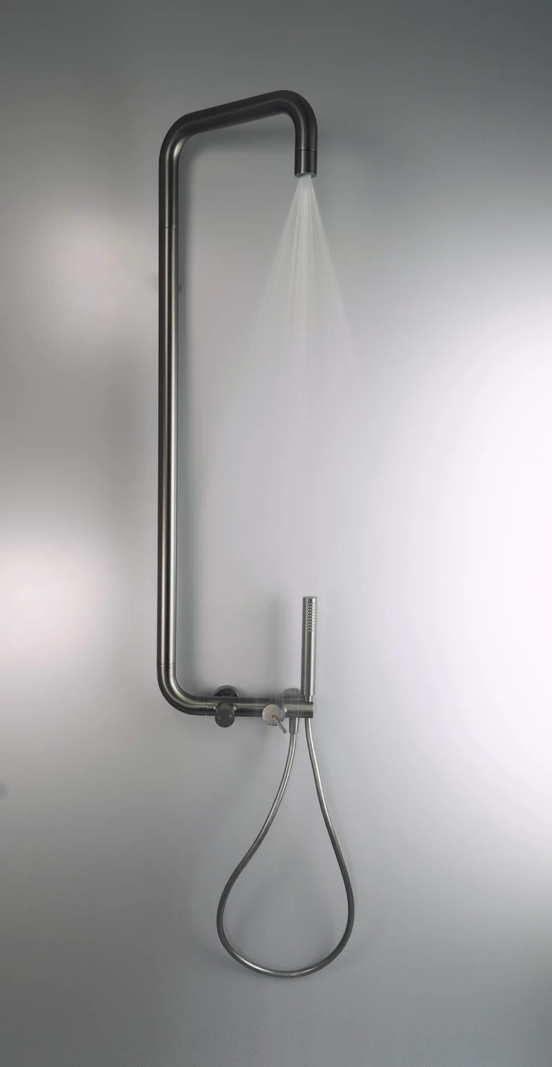 DEANTE Silia Duschsystem mit Regenbrause // Titanium // NQS-D4XM
