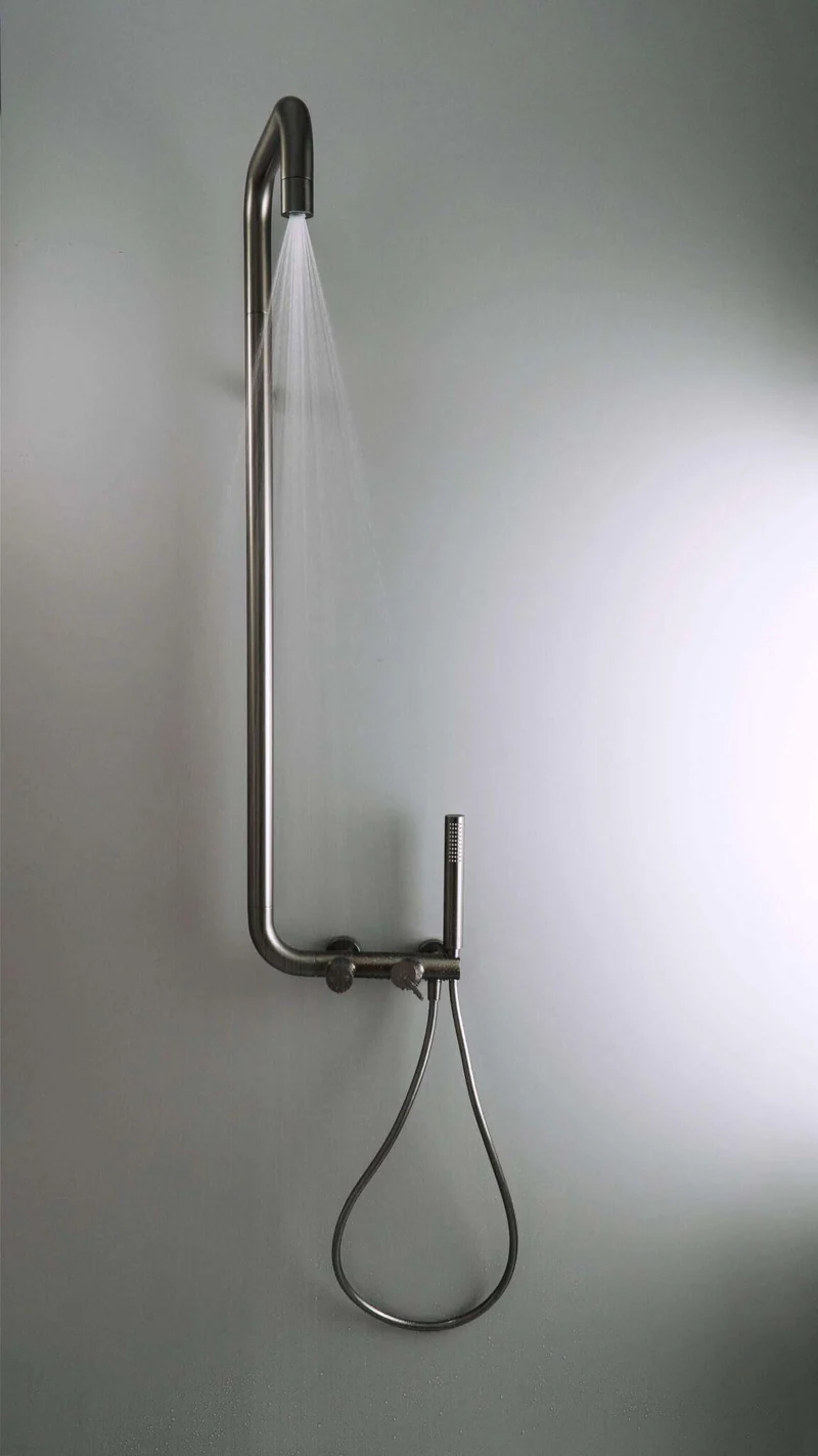 DEANTE Silia Duschsystem mit Regenbrause // Titanium // NQS-D4XM