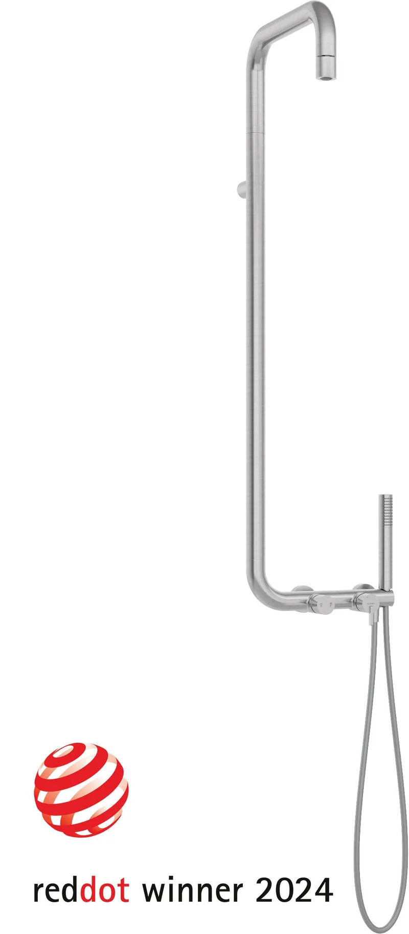 DEANTE Silia Duschsystem mit Regenbrause // gebürsteter Stahl // NQS-F4XM