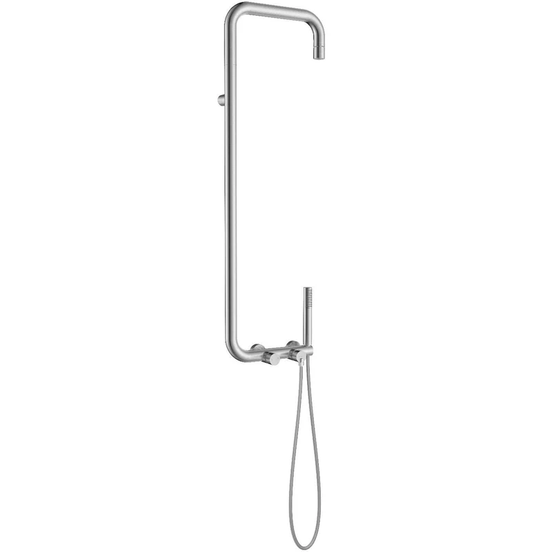 DEANTE Silia Duschsystem mit Regenbrause // gebürsteter Stahl // NQS-F4XM