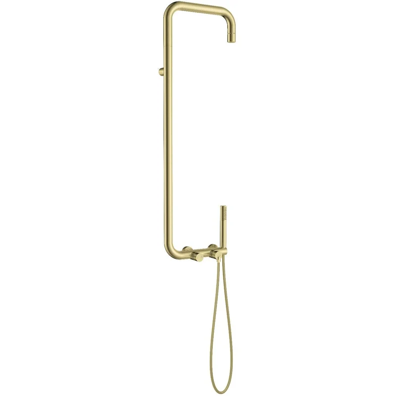 DEANTE Silia Duschsystem mit Regenbrause // gebürstetes Gold // NQS-R4XM