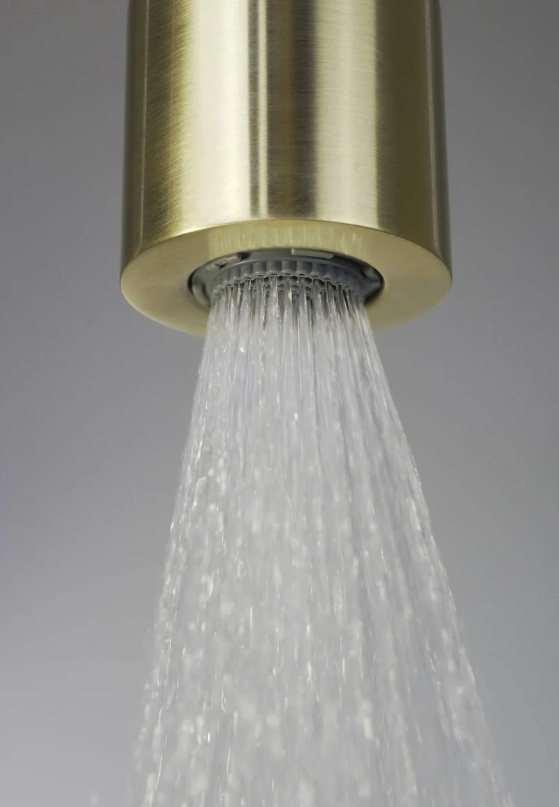 DEANTE Silia Duschsystem mit Regenbrause // gebürstetes Gold // NQS-R4XM