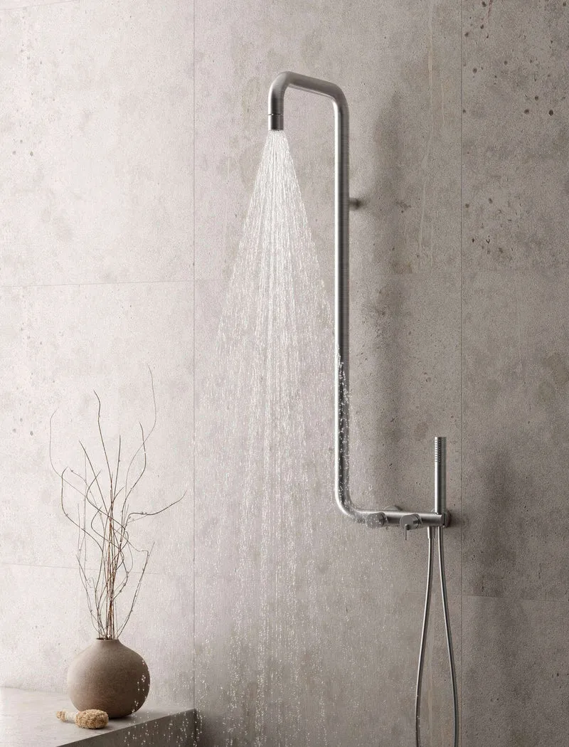 DEANTE Silia Duschsystem mit Regenbrause // gebürstetes Gold // NQS-R4XM