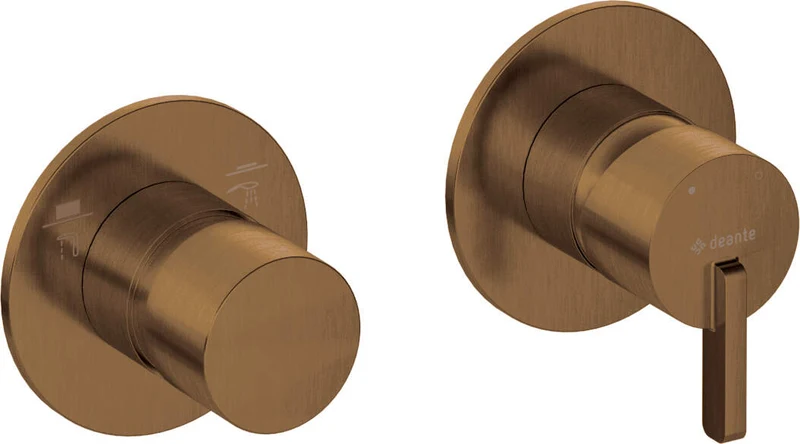 DEANTE Silia Duscharmatur mit Strahlschalter - Horizontal // gebürstete Bronze // BQS-C46P