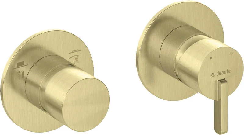 DEANTE Silia Duscharmatur mit Strahlschalter - Horizontal // gebürstetes Gold // BQS-R46P