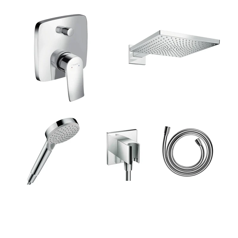Hansgrohe Unterputz Dusch-Set Metris mit Decken- oder Wandanschluss