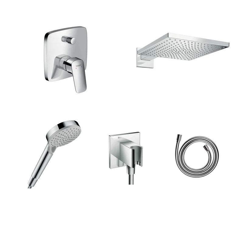 Hansgrohe Unterputz Dusch-Set Logis mit Decken- oder Wandanschluss