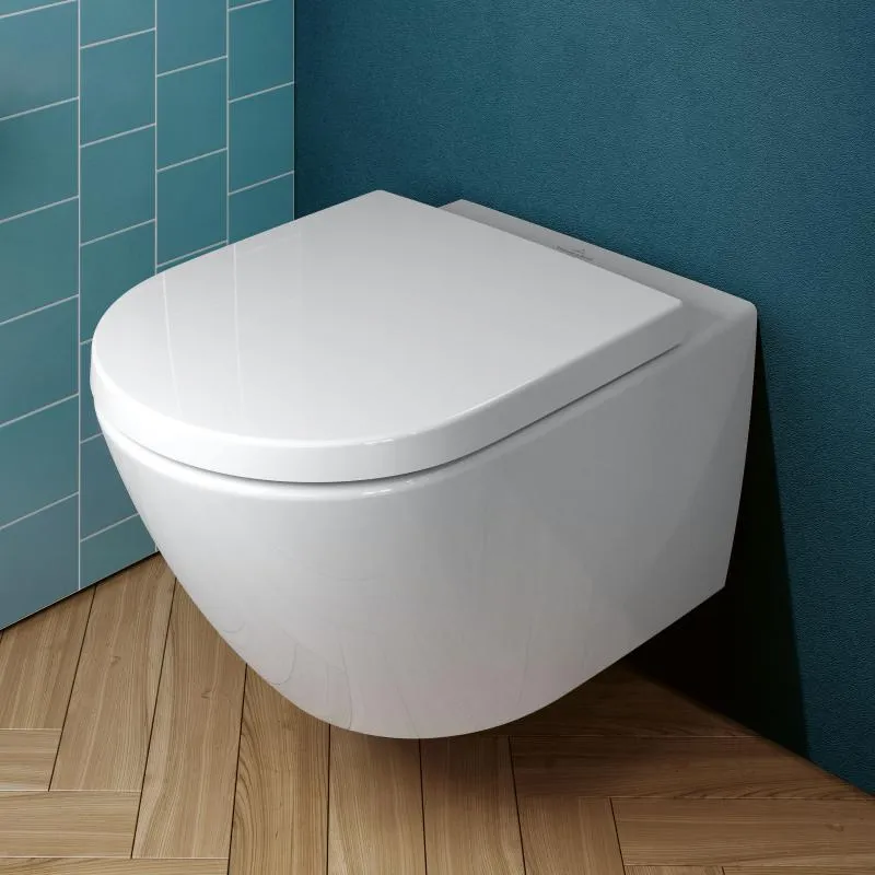 Villeroy & Boch Subway 3.0 Wand-Tiefspül-WC TwistFlush, mit WC-Sitz weiß, mit CeramicPlus, WC-Sitz mit Absenkautomatik & abnehmbar
