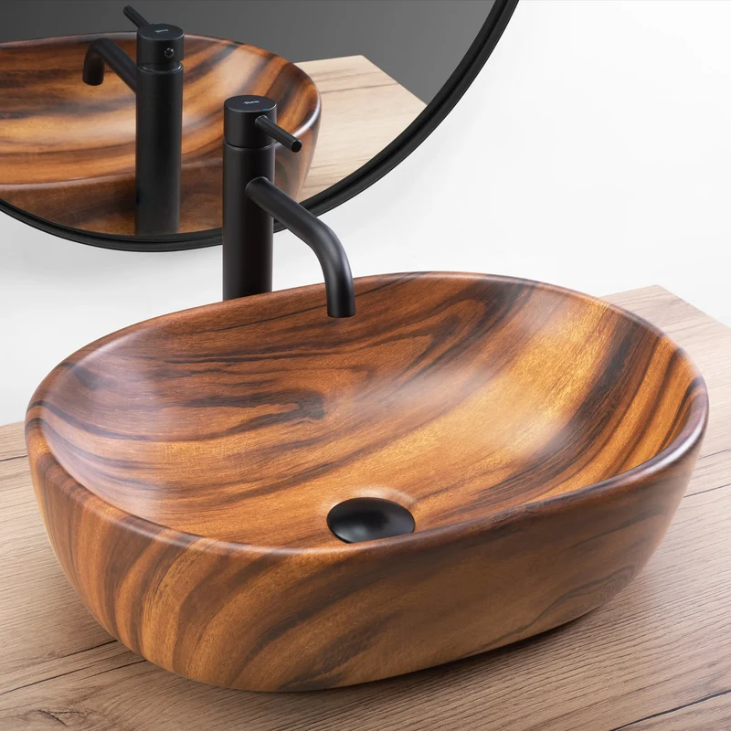 Aufsatzwaschbecken Amelia Wood Matt 48x34,5cm