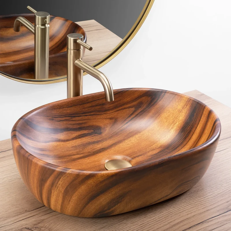 Aufsatzwaschbecken Amelia Wood Matt 48x34,5cm