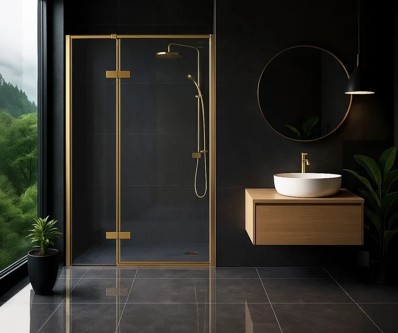 Duschtür Atlas Gold Matt 80-120cm