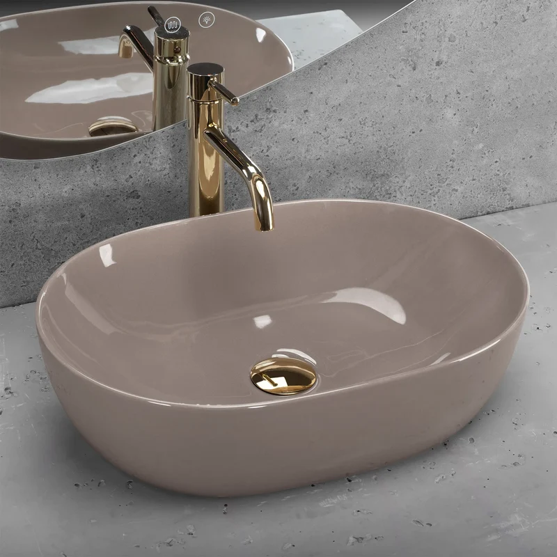 Aufsatzwaschbecken Lisa Mocha Mousse 49×35cm