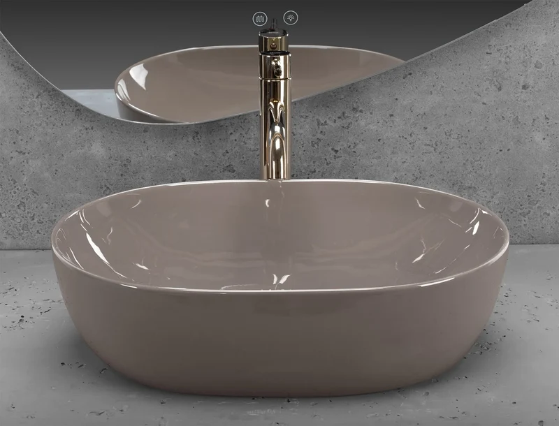 Aufsatzwaschbecken Lisa Mocha Mousse 49×35cm