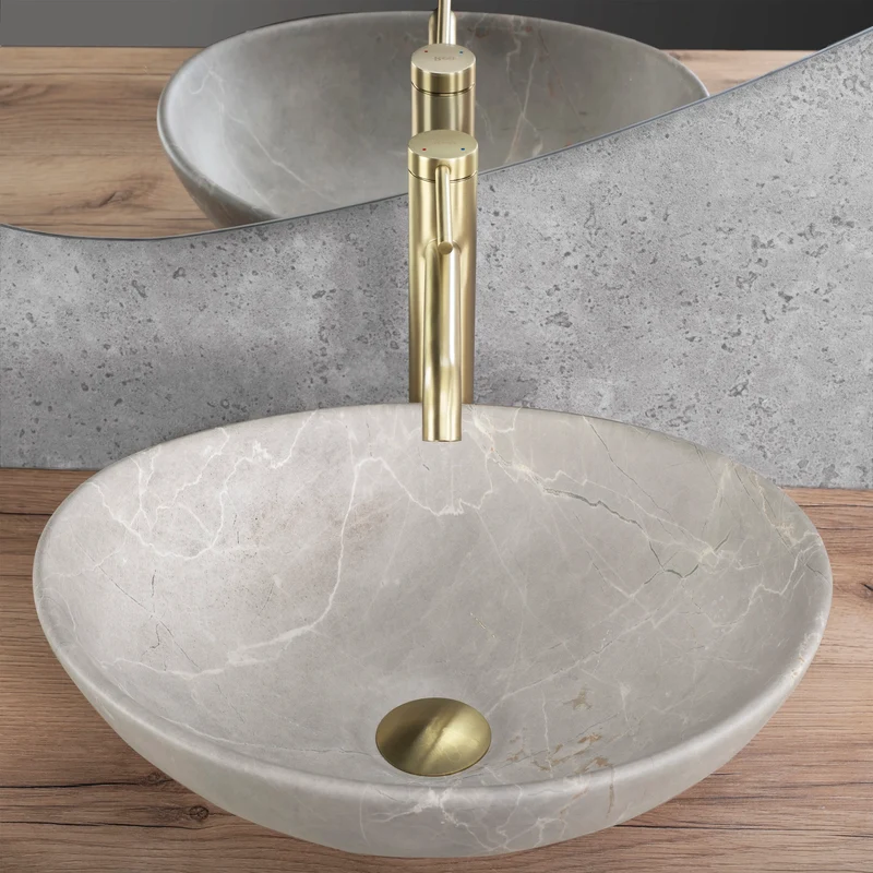 Aufsatzwaschbecken Sofia Beige Matt 41x34,5cm