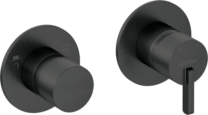 DEANTE Silia Duscharmatur mit Strahlschalter - Horizontal // Nero // BQS-N46P