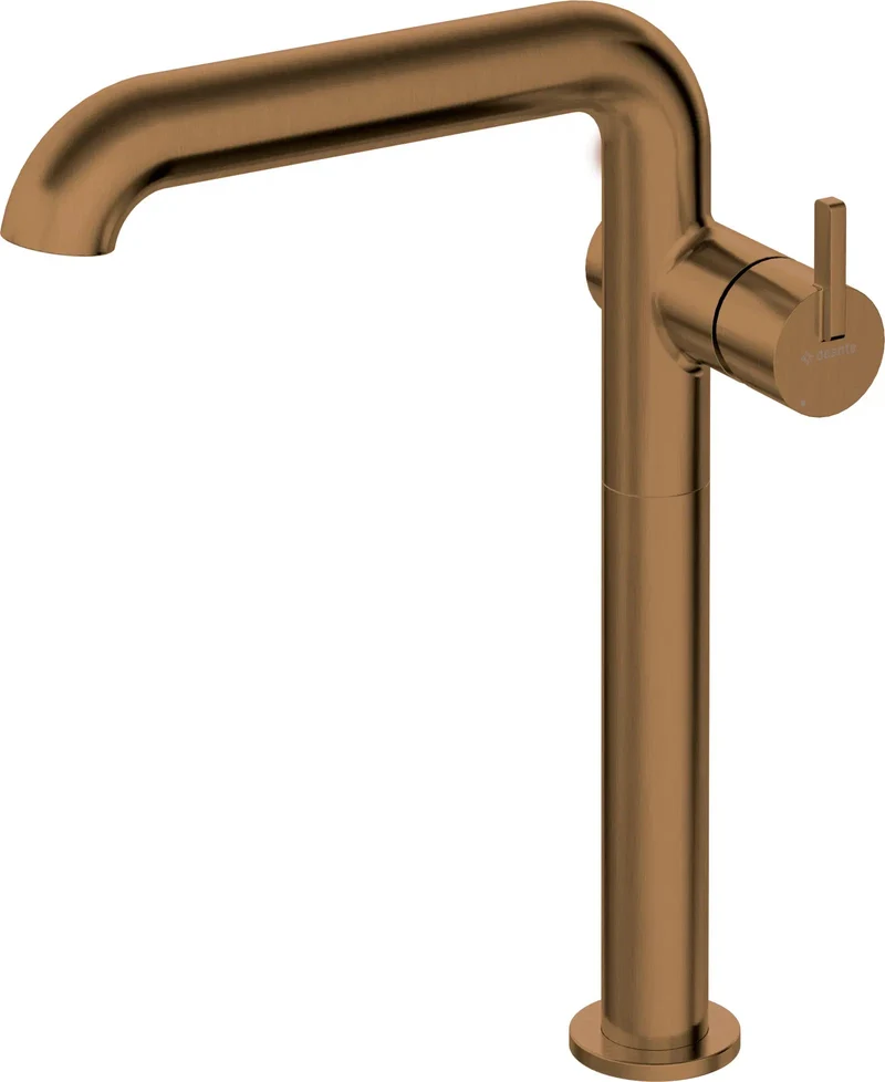 DEANTE Silia Waschtischarmatur hoch mit seitlichem Hebel // gebürstete Bronze // BQS-C24K