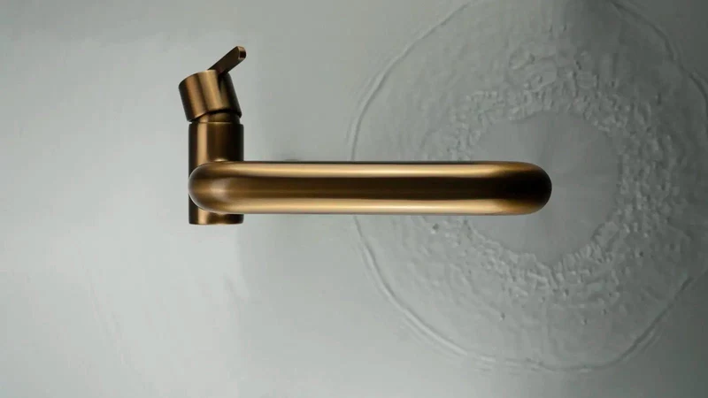 DEANTE Silia Waschtischarmatur hoch mit seitlichem Hebel // gebürstete Bronze // BQS-C24K