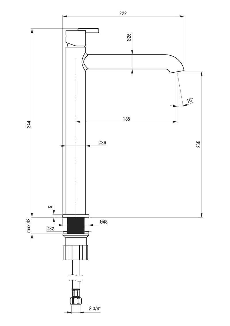 DEANTE Silia Waschtischarmatur hoch // Bianco // BQS-A20K