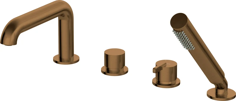 DEANTE Silia 4-Loch-Wannenarmatur mit Brausegarnitur // gebürstete Bronze // BQS-C14M