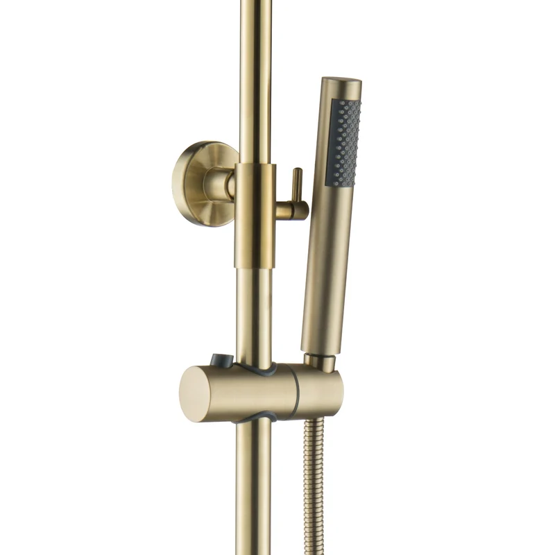 Oase Duschsystem Gold mit Regendusche, Handbrause, Duschstange und Thermostat