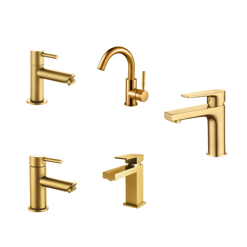 Oase Waschtischarmatur Wasserhahn Bad Waschbecken Design Armatur - Gold