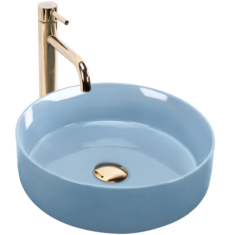 Aufsatzwaschbecken Sami Shiny Blue ⌀36cm