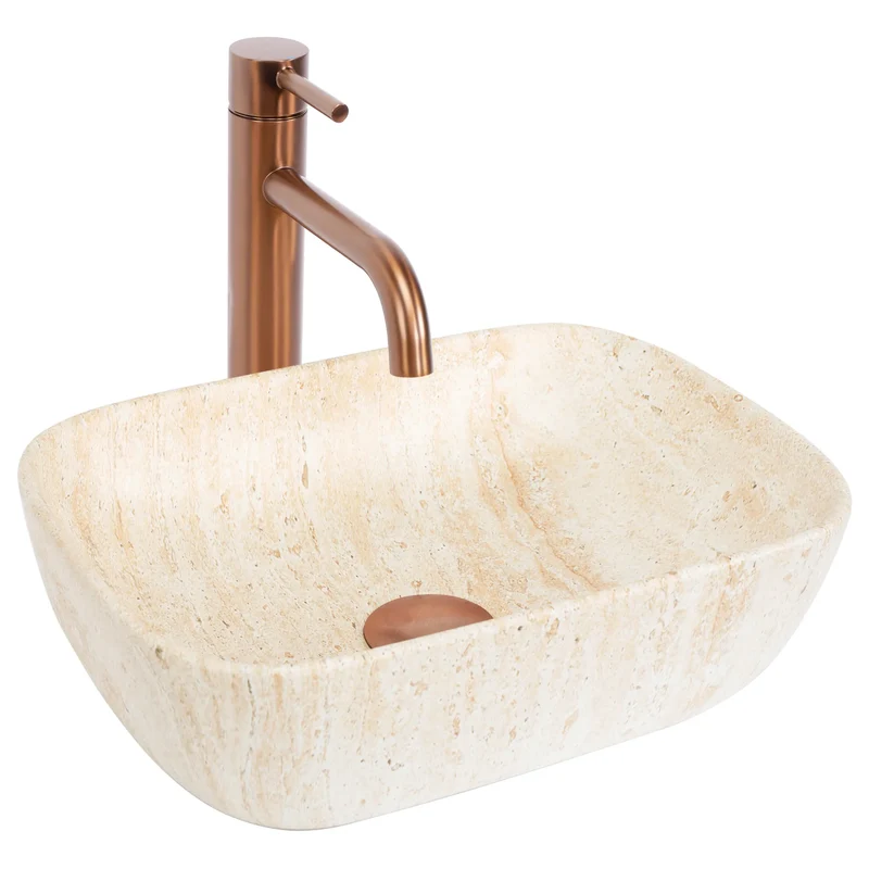 Aufsatzwaschbecken Belinda Mini Travertine Matt 37x25,5cm