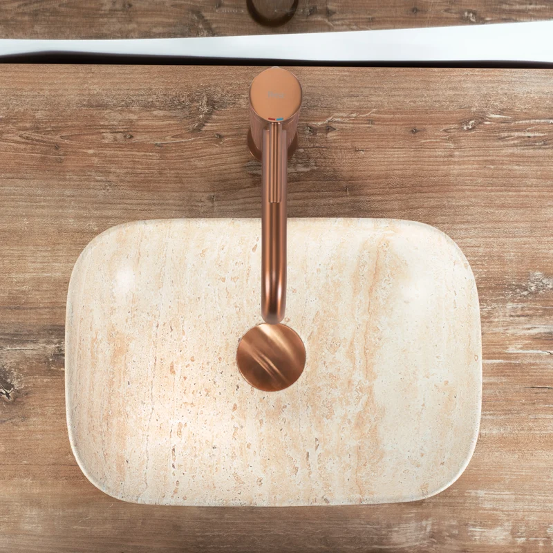 Aufsatzwaschbecken Belinda Mini Travertine Matt 37x25,5cm