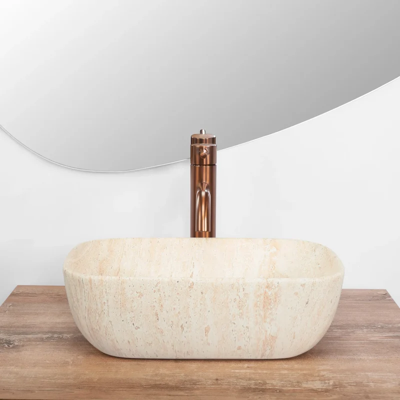 Aufsatzwaschbecken Belinda Mini Travertine Matt 37x25,5cm