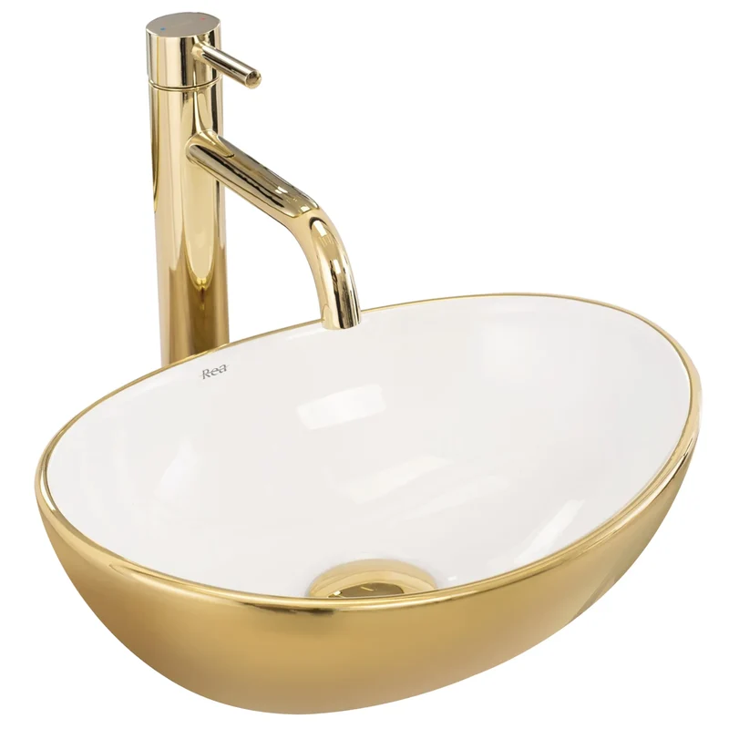 Aufsatzwaschbecken Sofia Mini White Gold 35,5x27cm