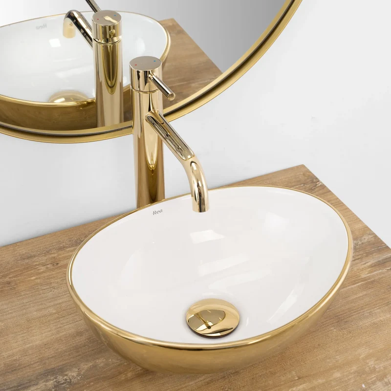 Aufsatzwaschbecken Sofia Mini White Gold 35,5x27cm
