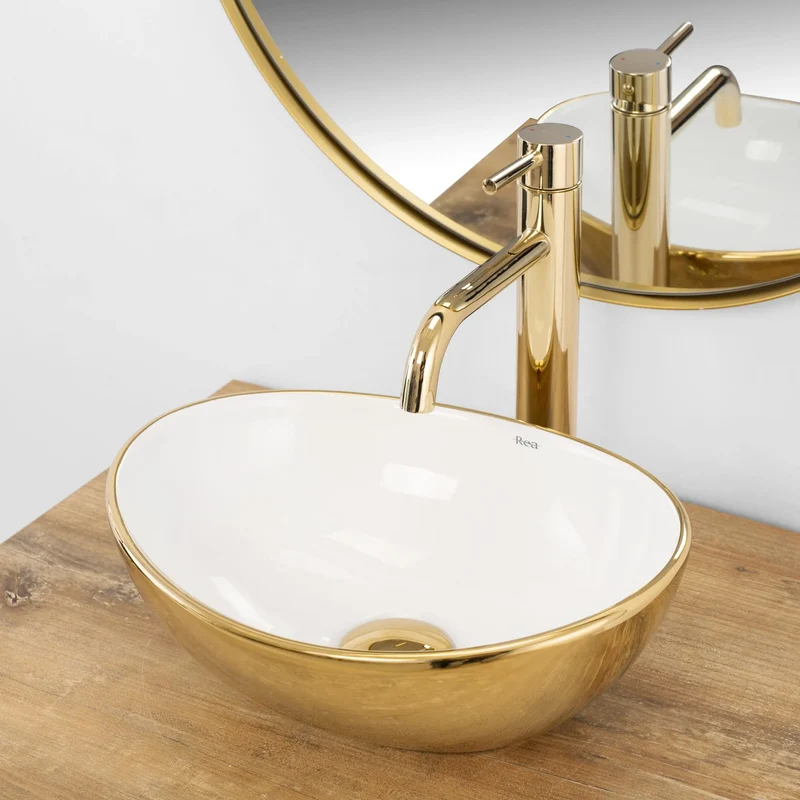 Aufsatzwaschbecken Sofia Mini White Gold 35,5x27cm