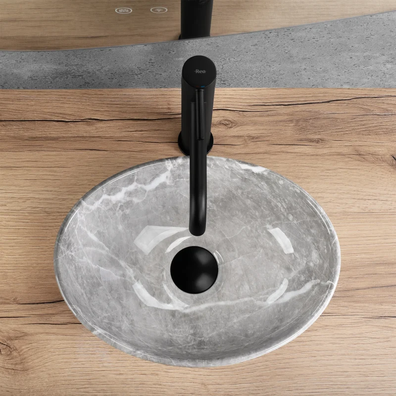 Aufsatzwaschbecken Sofia Mini Stone Grigio 35,5x27cm