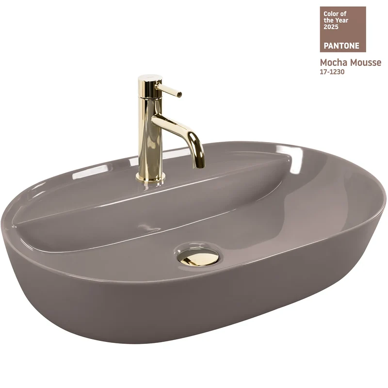 Aufsatzwaschbecken Aura Shiny Mocha Mousse 60,5x40,5cm
