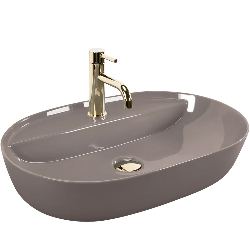 Aufsatzwaschbecken Aura Shiny Mocha Mousse 60,5x40,5cm