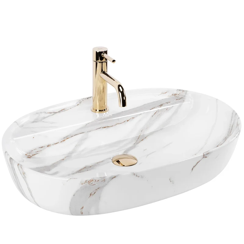Aufsatzwaschbecken Aura Shiny Aiax 60,5x40,5cm