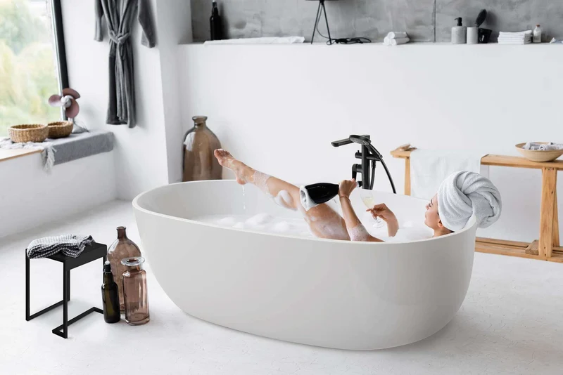 DEANTE Alpinia Freistehende Badewanne Oval - 170 cm // Weiß // KDU-017W