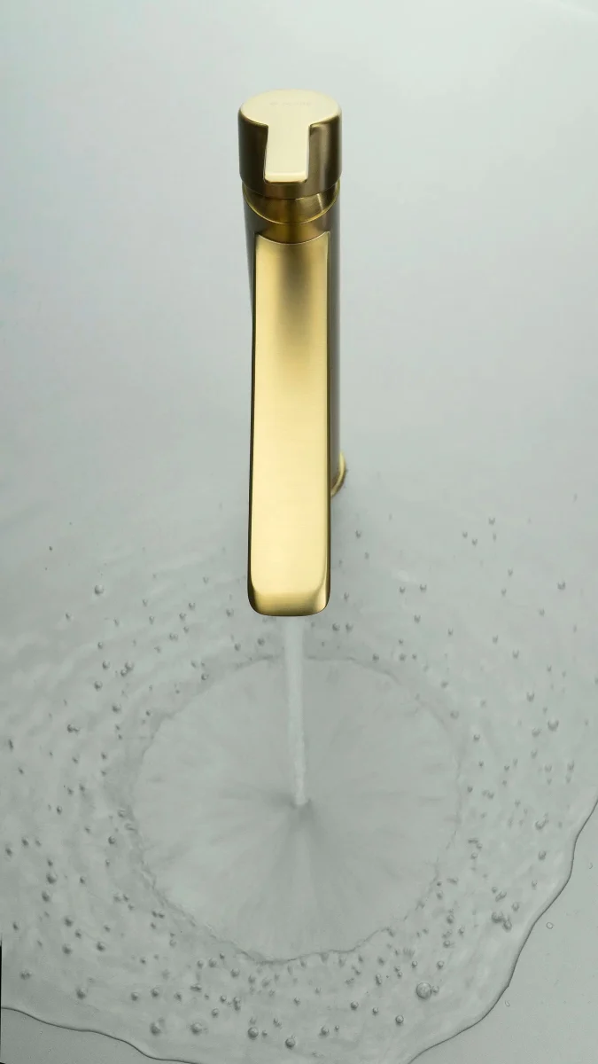 DEANTE Arnika Waschtischarmatur hoch // gebürstetes Gold // BQA-R20N