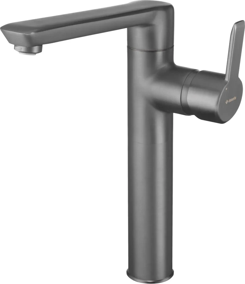 DEANTE Arnika Waschtischarmatur hoch mit seitlichem Hebel // Titanium // BQA-D20K