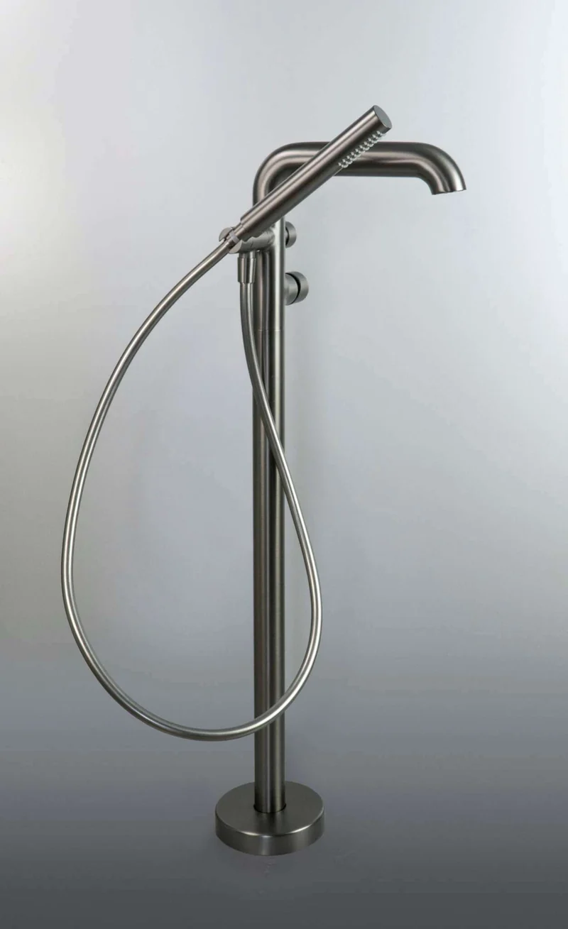 DEANTE Silia Wannenarmatur Freistehend mit Brausegarnitur // Titanium // BQS-D17M