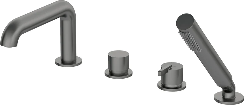 DEANTE Silia 4-Loch-Wannenarmatur mit Brausegarnitur // Titanium // BQS-D14M