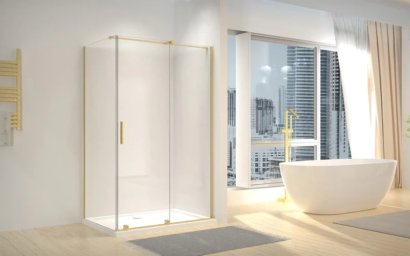 Duschkabine Montana Gold Matt 100-140cm
