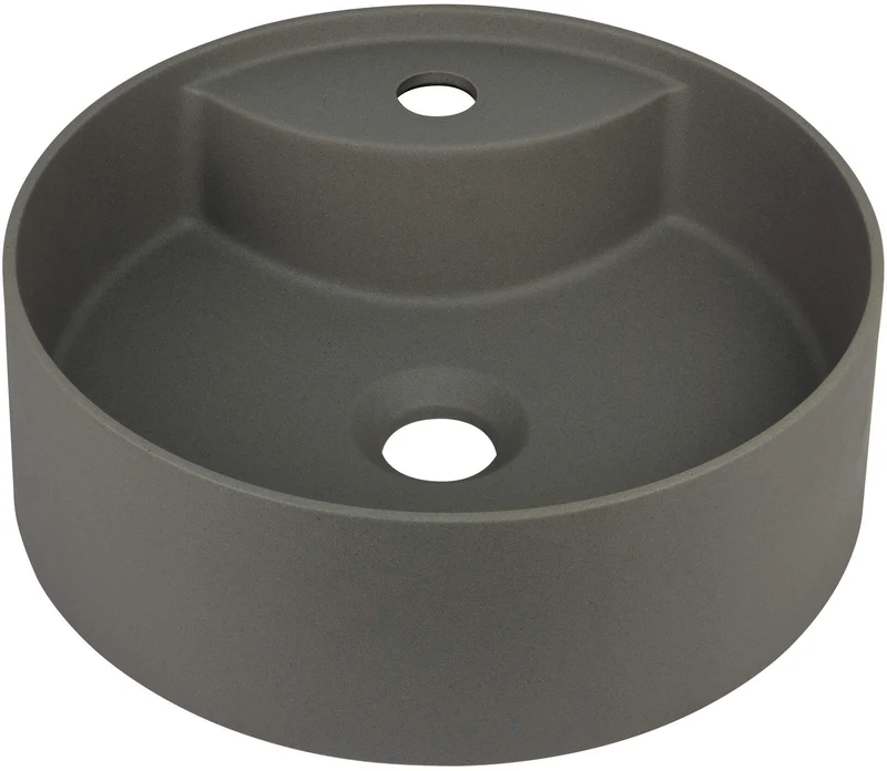 DEANTE Silia Granit-Aufsatzwaschbecken mit Armaturenbank // Anthrazit Metallic // CQS-TU4B