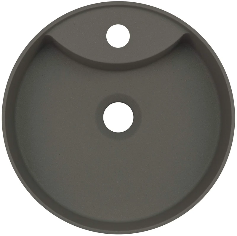 DEANTE Silia Granit-Aufsatzwaschbecken mit Armaturenbank // Anthrazit Metallic // CQS-TU4B