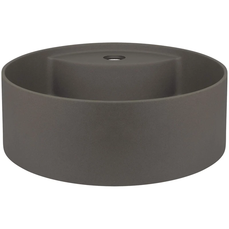 DEANTE Silia Granit-Aufsatzwaschbecken mit Armaturenbank // Anthrazit Metallic // CQS-TU4B