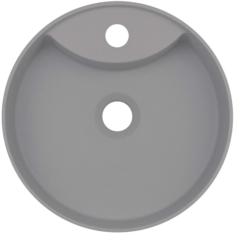 DEANTE Silia Granit-Aufsatzwaschbecken mit Armaturenbank // Grau Metallic // CQS-SU4B