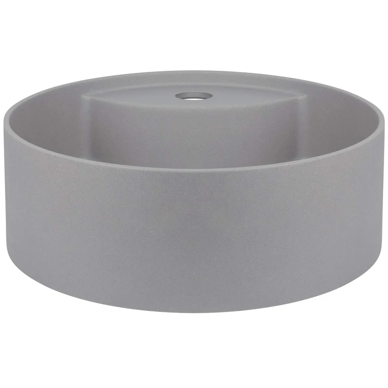 DEANTE Silia Granit-Aufsatzwaschbecken mit Armaturenbank // Grau Metallic // CQS-SU4B