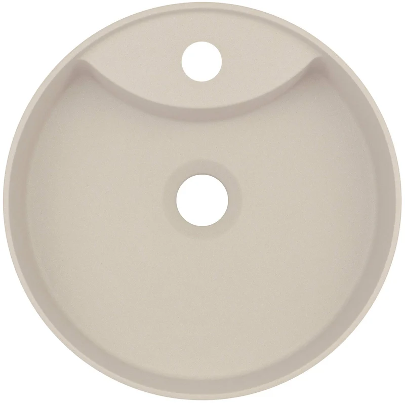 DEANTE Silia Granit-Aufsatzwaschbecken mit Armaturenbank // Beige // CQS-5U4B